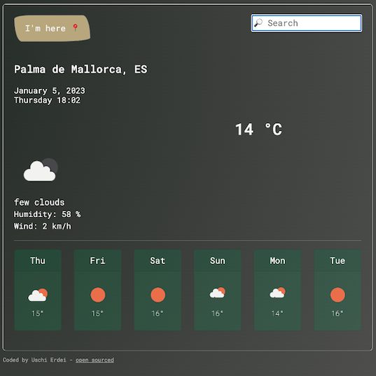 picture of weather app landing page